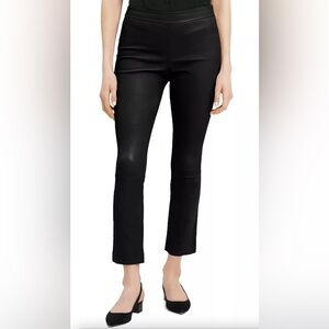 Theory Urban Slim Leather Flare Pants, Size 4